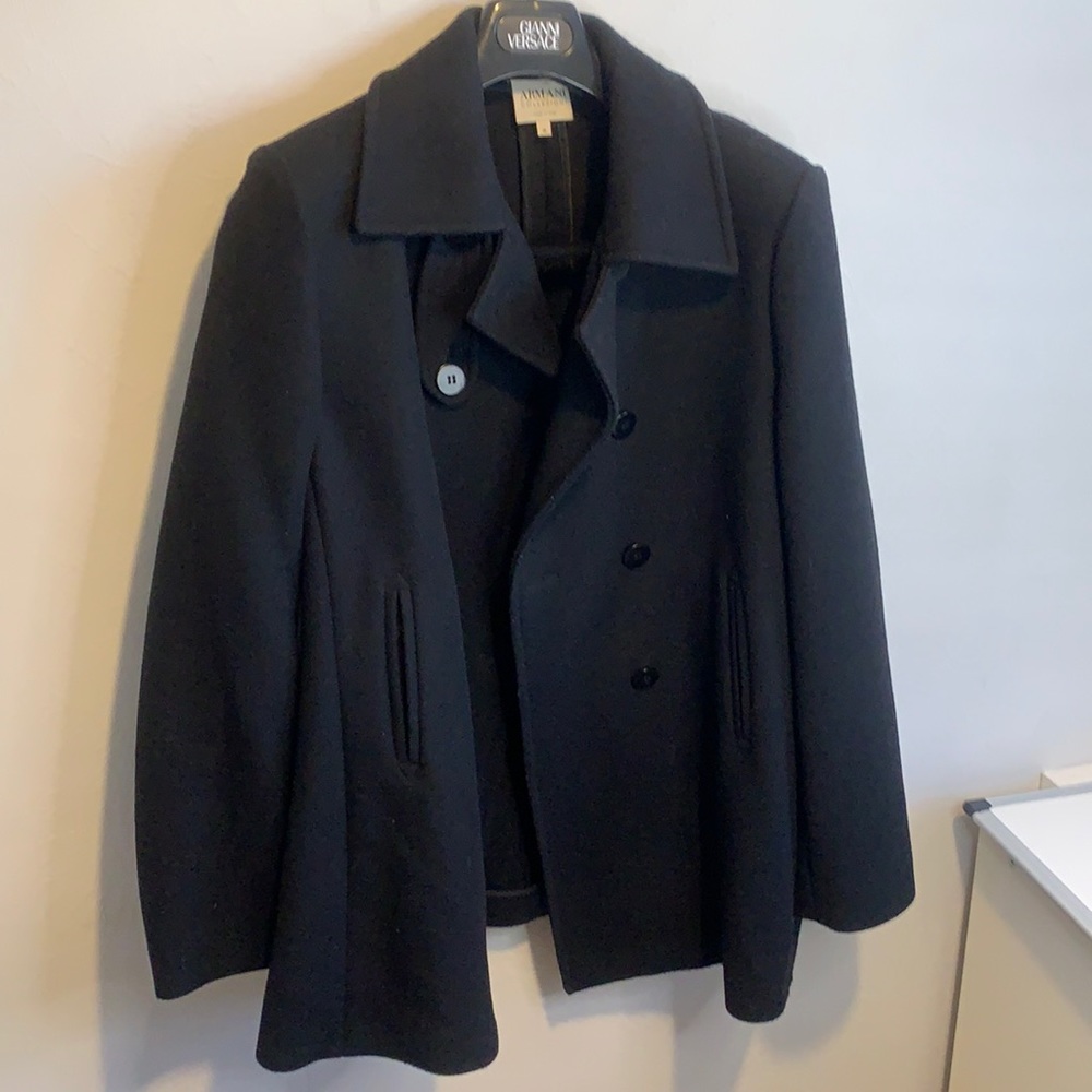 Armani Collezioni Women’s Wool Blend Coat Black Size 10 Italy